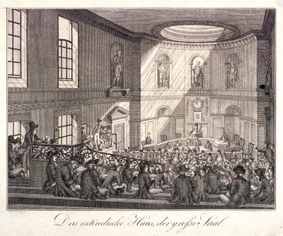 East India House, London, 1808 av Johann Friedrich Boettger