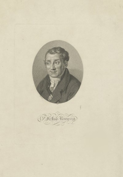 Porträtt av Friedrich Ludwig Kreysig 1770-1839, 1826. av Johann Friedrich Bolt