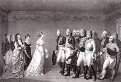 Mötet mellan Luise av Preussen och kronprins Alexander av Ryssland i Memel, 1805 av Johann Friedrich Bolt