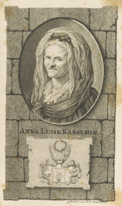 Porträtt av Anna Louisa Karsch 1722-1791, 1796. av Johann Friedrich Krethlow