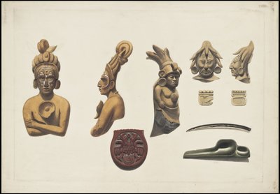 En samling av Waldecks originalkonstverk från Mesoamerika, ruta 10 av 22 av Johann Friedrich Maximilian von Waldeck