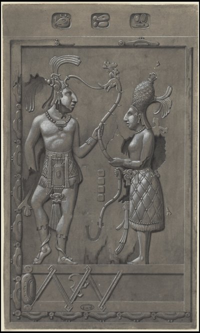 En samling av Waldecks originalkonstverk från Mesoamerika, ruta 2 av 22 av Johann Friedrich Maximilian von Waldeck
