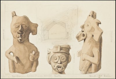 En samling av Waldecks originalkonstverk från Mesoamerika, ruta 3 av 22 av Johann Friedrich Maximilian von Waldeck
