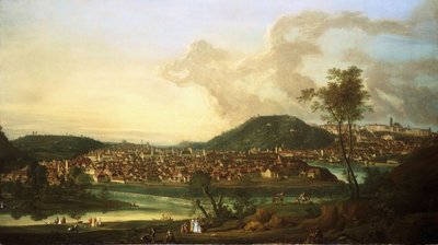 Utsikt över Prag från öster, av Johann Friedrich Meyer