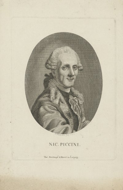 Porträtt av kompositören Niccolò Piccinni 1728-1800, ca. 1790. av Johann Friedrich Schröter