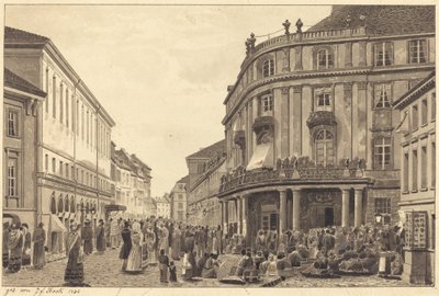 Utsikt över Muhlendamm av Johann Friedrich Stock