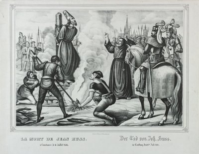Jan Hus död i Konstanz, mitten av 1800-talet.. av Johann Friedrich Wentzel