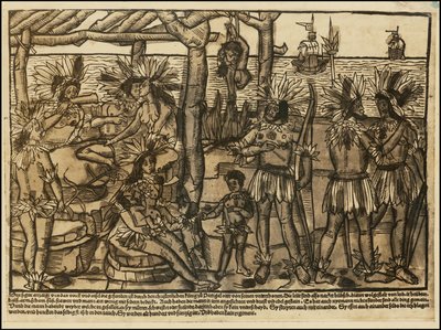 1500-talsillustration av indianer av Johann Froschauer av Johann Froschauer