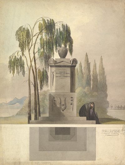 Design för en grav, Rothgeisser i Nürnbergs höjd- och markplan, 1826. av Johann Georg Dürschner