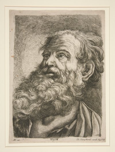Manligt överhuvud (för en apostel?) av Johann Georg Hertel