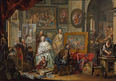 Målarens ateljé av Johann Georg Platzer