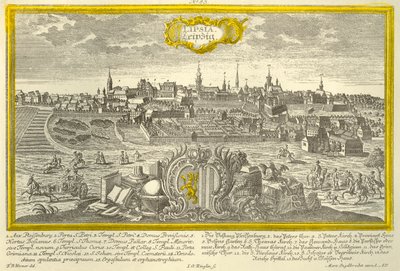 Leipzig, c1740. av Johann Georg Ringlin