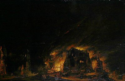 Eld, ca 1760 (olja på trä) av Johann Georg Trautmann