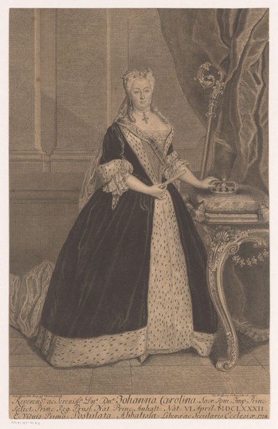 Porträtt av Johanna Charlotte av Anhalt-Dessau av Johann Georg Wolffgang