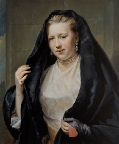 Porträtt av en elegant dam av Johann Georg Ziesenis
