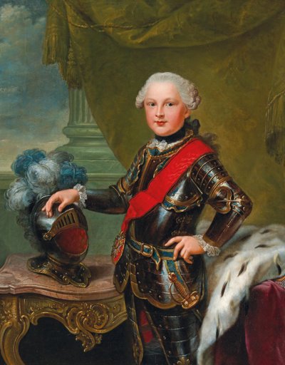 Porträtt av Karl II augusti 1746-1795, hertig av Zweibrücken, ca 1757. av Johann Georg Ziesenis the Younger
