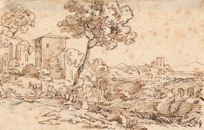 Italienskt landskap av Johann Georg von Dillis