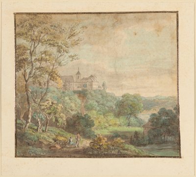 Landskap med slott av Johann Georg von Dillis