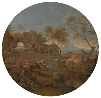 Sydligt landskap med klippbåge av Johann Georg von Dillis