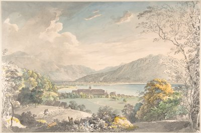 Vy över klostret i Tegernsee sedd från nordost av Johann Georg von Dillis