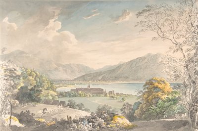 Utsikt över klostret i Tegernsee sett från nordost, sent 1700- och mitten av 1800-talet. av Johann Georg von Dillis