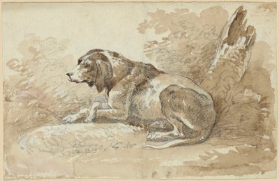 Två studier på hundar av Johann Georg von Dillis