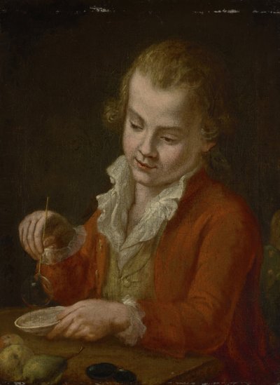 Pojke med såpbubblor av Johann Georg von Edlinger