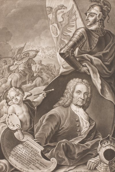 Porträtt av Georg Philipp Rugendas 1666-1742, ca. 1745. av Johann Gottfried Haid