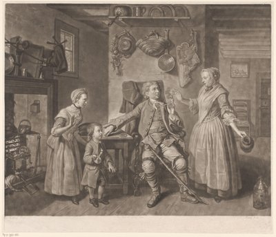 Porträtt av skådespelaren David Garrick i rollen som en bonde på väg hem av Johann Gottfried Haid