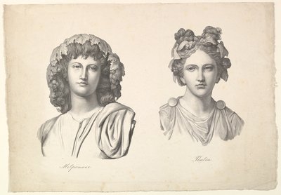 Melpomene och Thalia, 1823-26. av Johann Gottfried Schadow