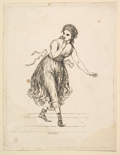 Woman Alone, från serien The Dancing Pair Vigano.n.d. av Johann Gottfried Schadow