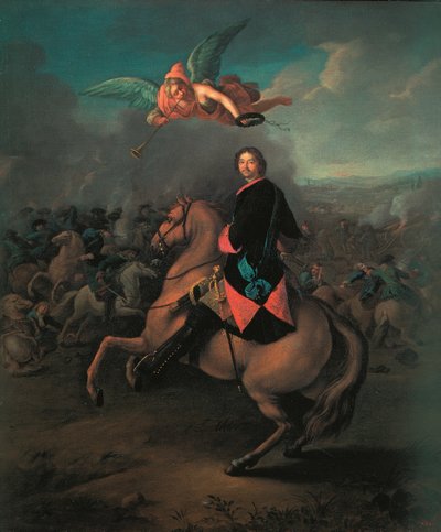 Peter I vid slaget vid Poltava, 1710-talet av Johann Gottfried Tannauer