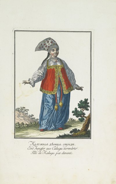 En jungfru från Kaluga i festklänning av Johann Gottlieb Georgi