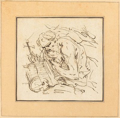 Sankt Jerome av Johann Gottlieb Prestel after Domenichino
