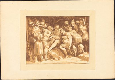 Döende Epaminondas av Johann Gottlieb Prestel after Polidoro da Caravaggio