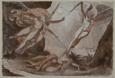 Satan berörd av Ithuriels spjut av Johann Heinrich Füssli