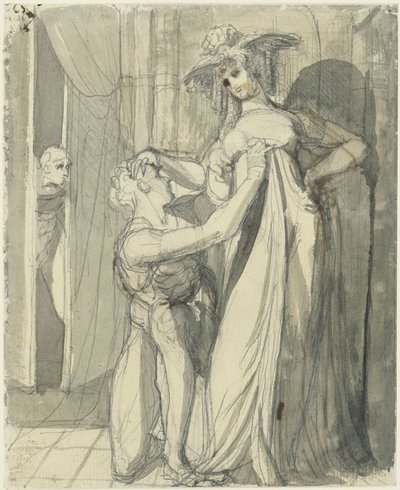 Siegfried och Kriemhild överraskade av Hagen av Johann Heinrich Füssli