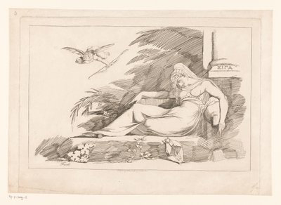 Sovande kvinna med Amor av Johann Heinrich Füssli