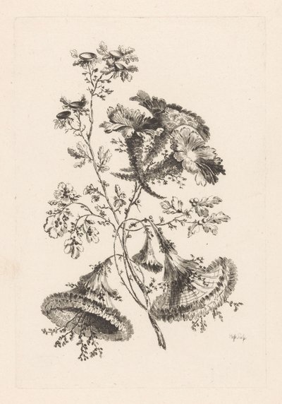 Triangulära blommor Fleures Baroque (serietitel) av Johann Heinrich  Hess