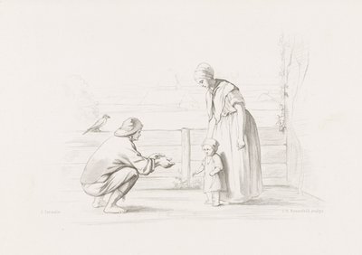 Första stegen Havets barn (titel på objekt) av Johann Heinrich Maria Hubert Rennefeld