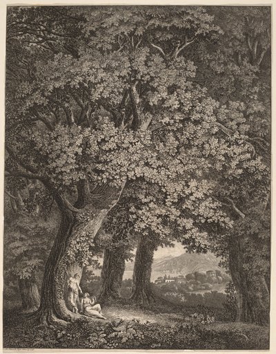 Italienskt landskap med ett par herdar av Johann Heinrich Meyer