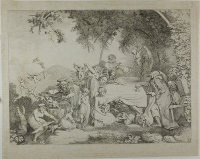 Auktion av Cupids av Johann Heinrich Ramberg