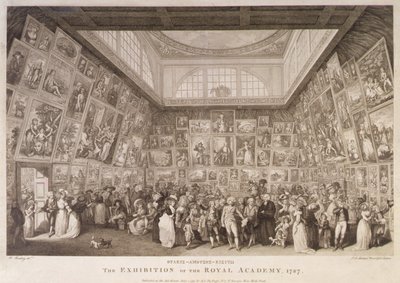 Interiörvy av Somerset House som visar en utställning av Royal Academy of Arts 1787 av Johann Heinrich Ramberg