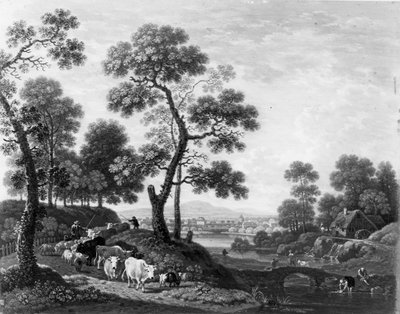 Landskap med boskap av Johann Heinrich Roos