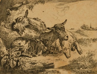 Två getter och ett kid av Johann Heinrich Roos