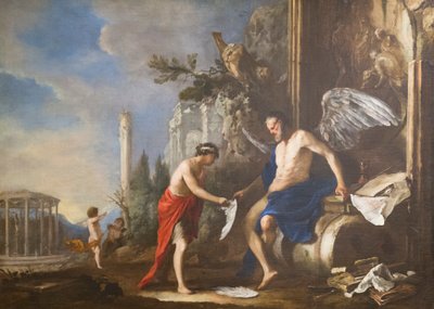 Allegori över tiden, Chronos och Eros av Johann Heinrich Schonfeldt