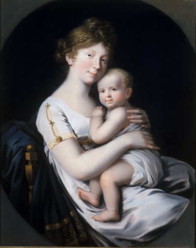 Kronprinsessan Luise av Preussen med kronprins Friedrich Wilhelm IV, 1796 av Johann Heinrich Schroder