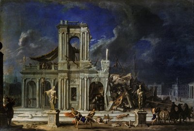 Simson slår filistéerna, ca 1633-34 av Johann Heinrich Schönfeld