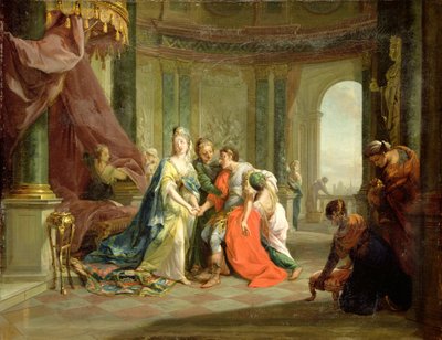 Anthony, dödligt sårad, med Cleopatra, c.1797-99 av Johann Heinrich Tischbein