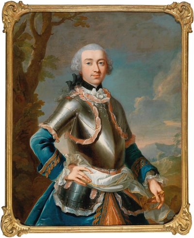 Porträtt av greve Rudolf Waldbott von Bassenheim 1731-1805, mellan 1755 och 1765. av Johann Heinrich Tischbein the Elder